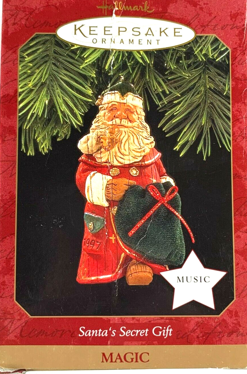VTG Hallmark Keepsake Musical Christmas Ornament/Santa's Secret Gift/1997/MIB
