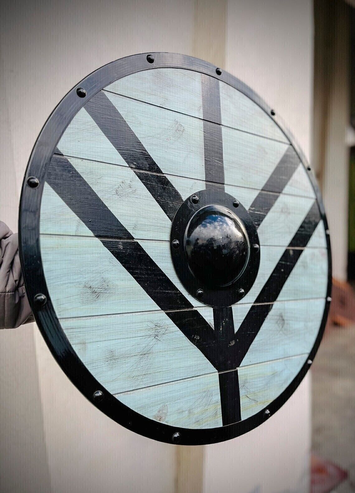 Viking Wooden Shield- Battle-Ready Shield Wooden Shield- Ragnar Viking Shield
