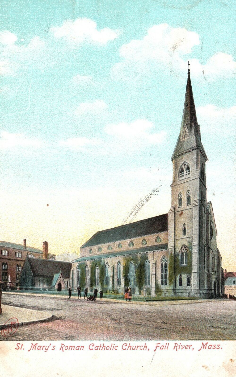 Vintage Postcard 1906 St. Mary\'s Roman Catholic Church Fall River Massachusetts