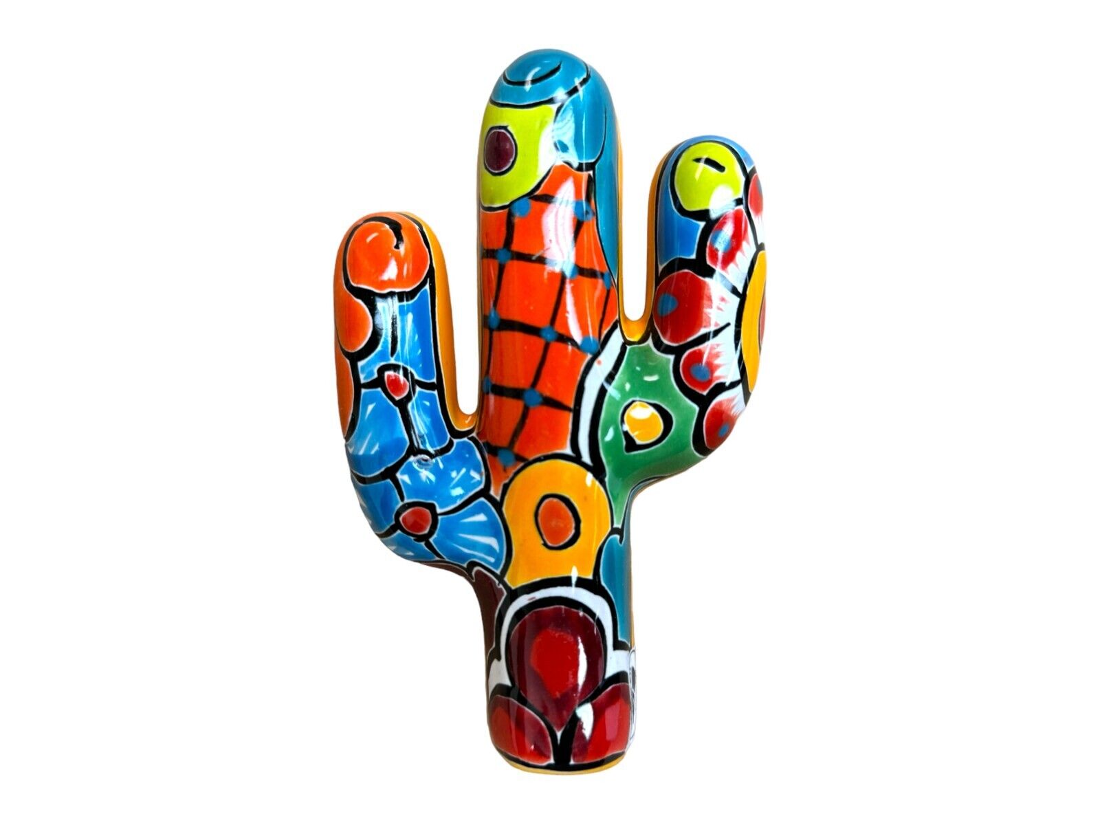 Talavera Wall Cactus Folk Art Mexican Pottery Home Decor Multicolor 6.25\