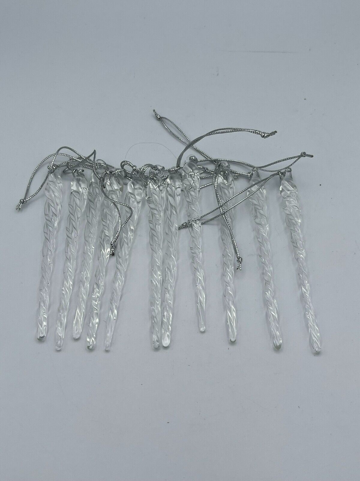 Vintage Lot of 39 Clear Blown Glass Icicle Christmas Ornaments - 3 Sizes