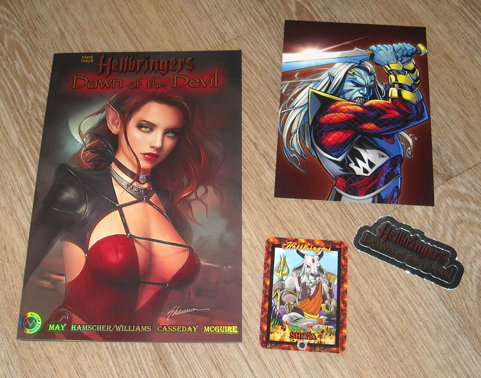 MARK MAY HELLBRINGERS DAWN of the DEVIL SHANNON MAER TRADE COVER w STICKER CARDS