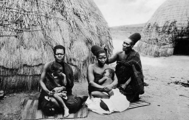 Zulu Family, Zululand, South africa, Africa 1927 OLD PHOTO