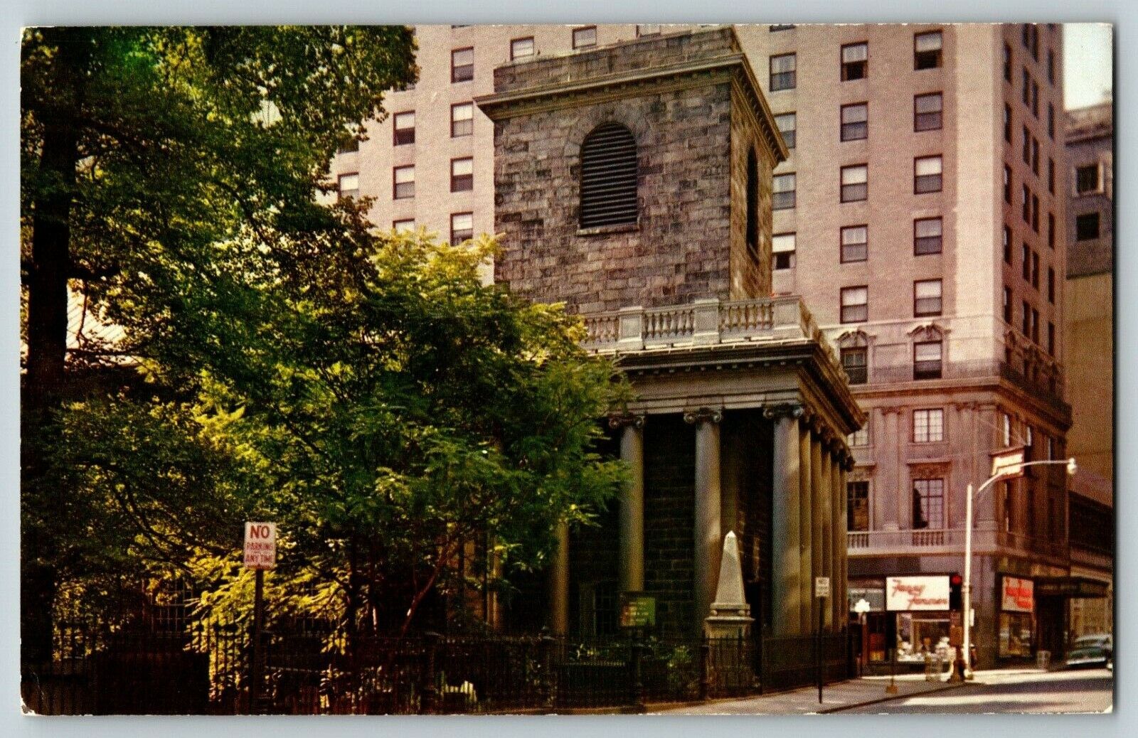 Postcard  King\'s Chapel in Historic Boston  Massachusetts