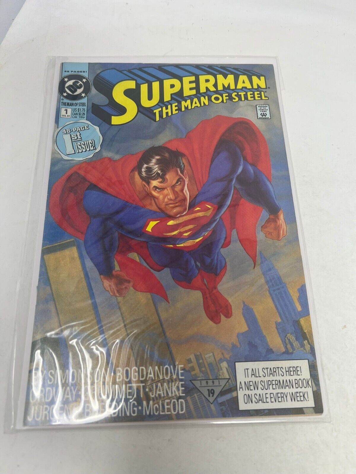 SUPERMAN THE MAN OF STEEL #1 JULY 1991 DC COMICS 48 PAGE 1ST ISSUE FABULOUS