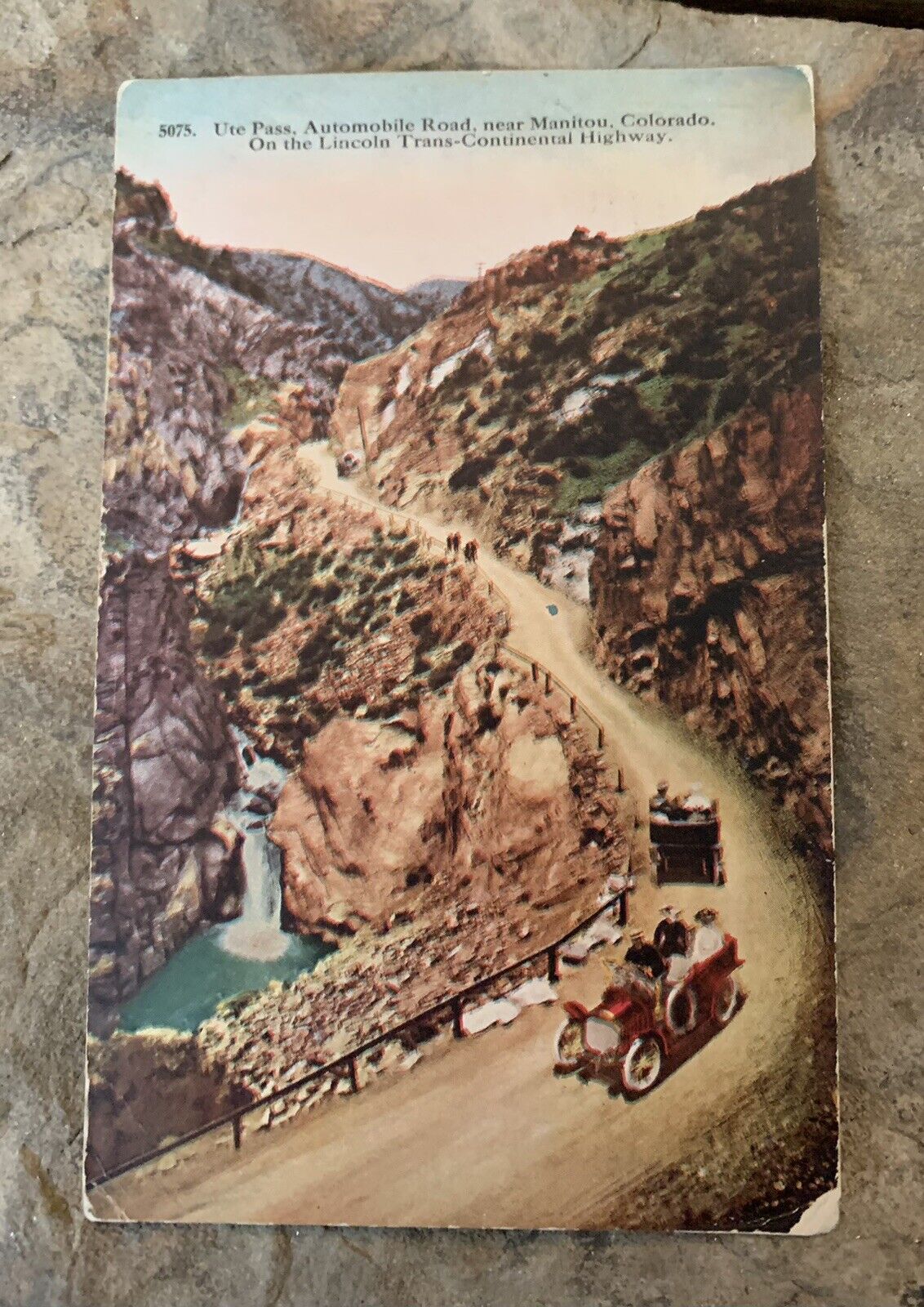 Vintage Ute Pass Automobile Road Post Card. Manitou, CO. Used 