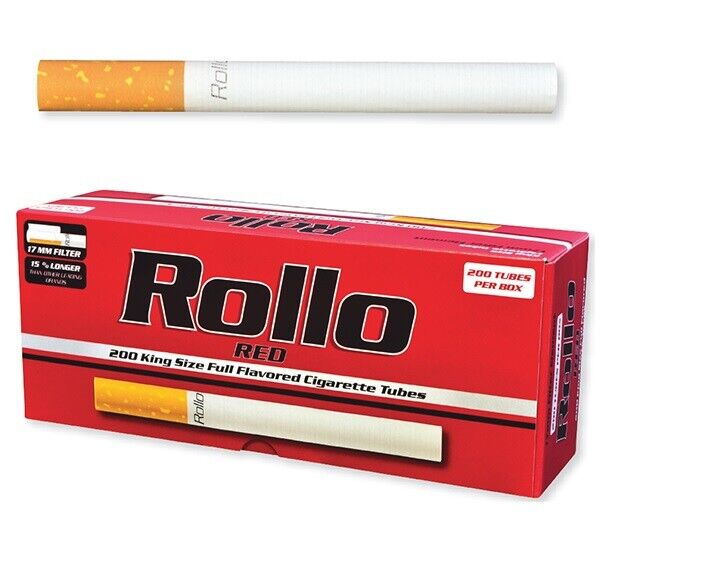 Rollo Red, King Size 84mm full flavored cigarette tubes 200 cnt Ready to Fill