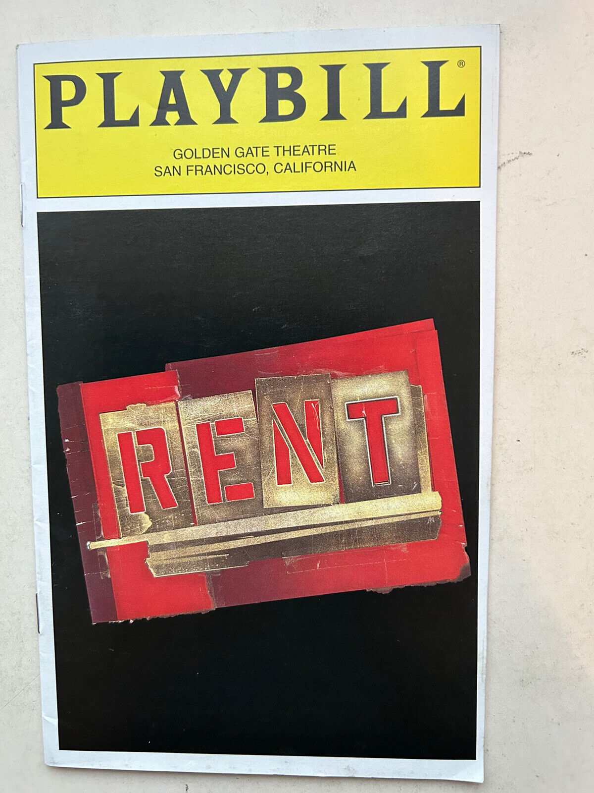 RENT The Musical Theatre Playbill