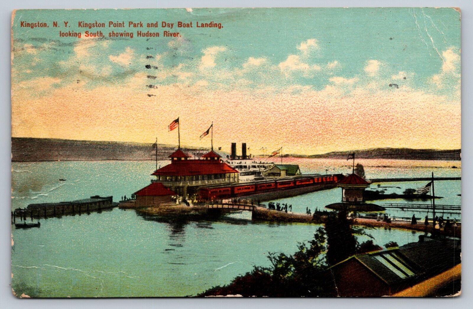 KINGSTON NY 1900\'s Kingston Point Park Day Boat Landing