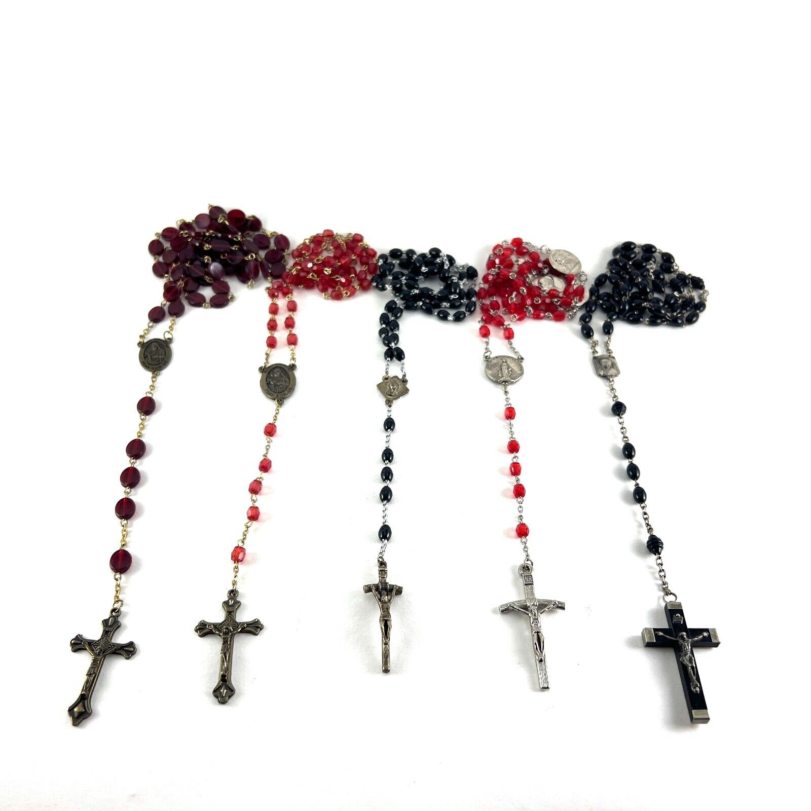 Vintange and Antique Catholic Rosary / Beads - Lot of 5