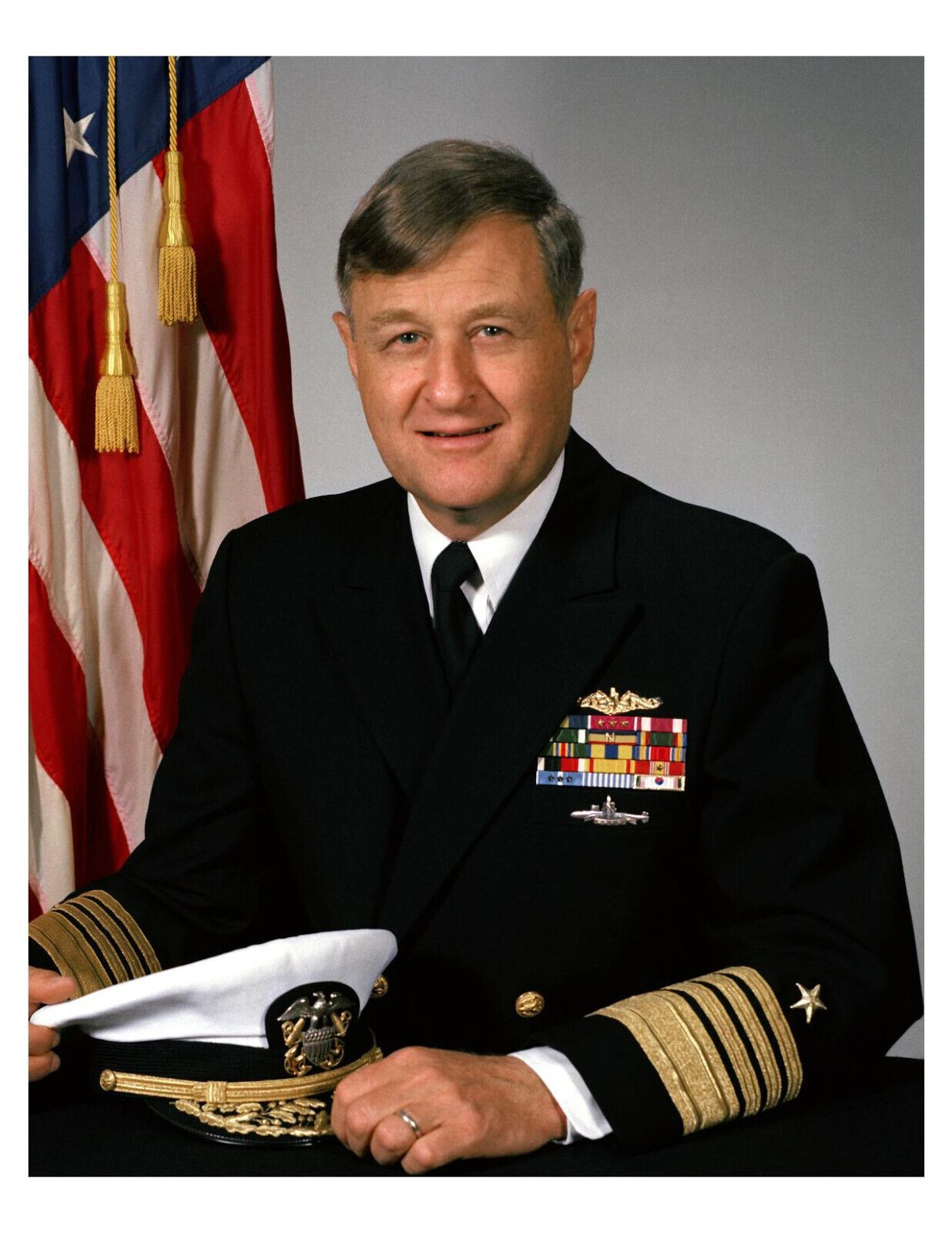 1983 United States Navy Admiral Steven A. White 8x10 Photo On 8.5\