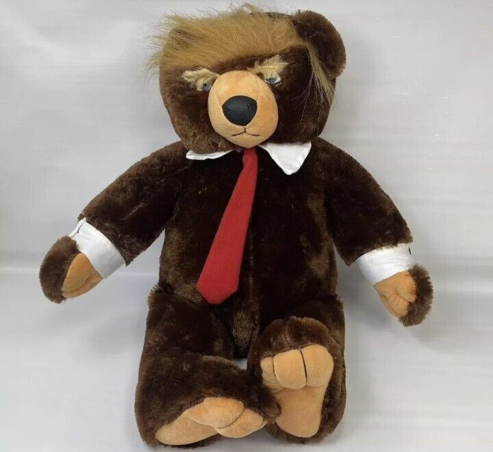 Donald Trump Teddy Bear Plush W/ American Flag 2017 Trumpy Bear Deluxe 22” 