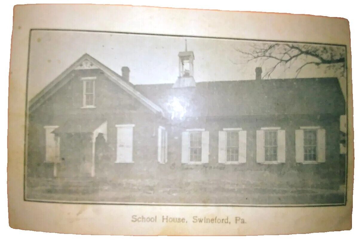 School House, SWINEFORD by Middleburg PA Snyder County RARE Postcard OLD