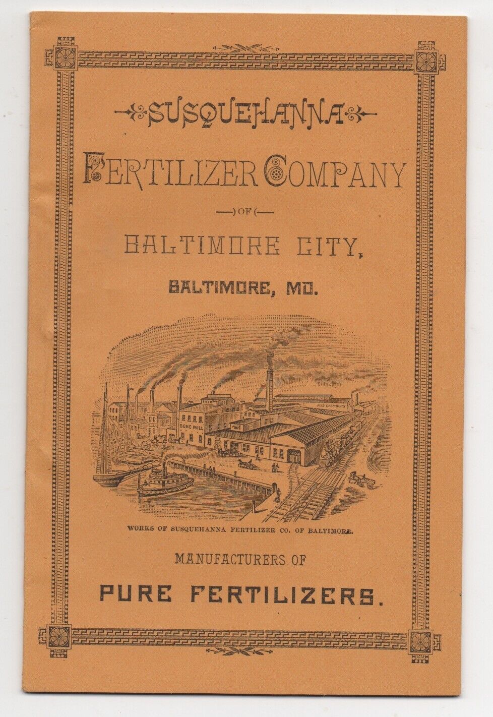19th c Advertising Booklet Susquehanna Fertilizer Company of Baltimore Maryland