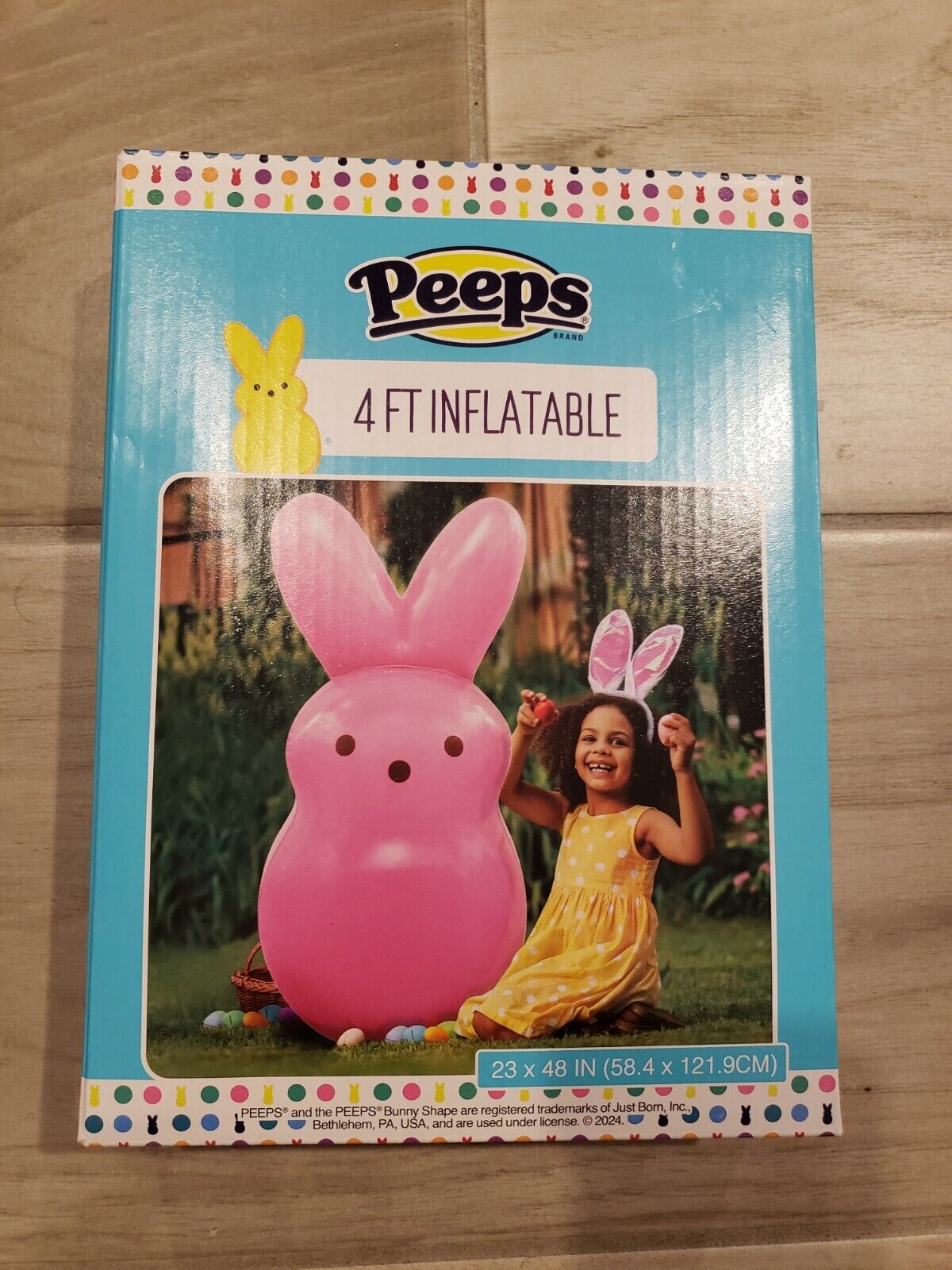 Pink 4 Ft Inflatable Peep Bunny Easter, New In Box