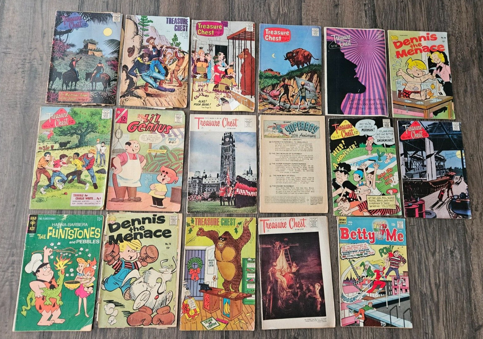 Lot of 17 OLD Comic Books FOUND IN A STORAGE UNIT Treasure Chest +++