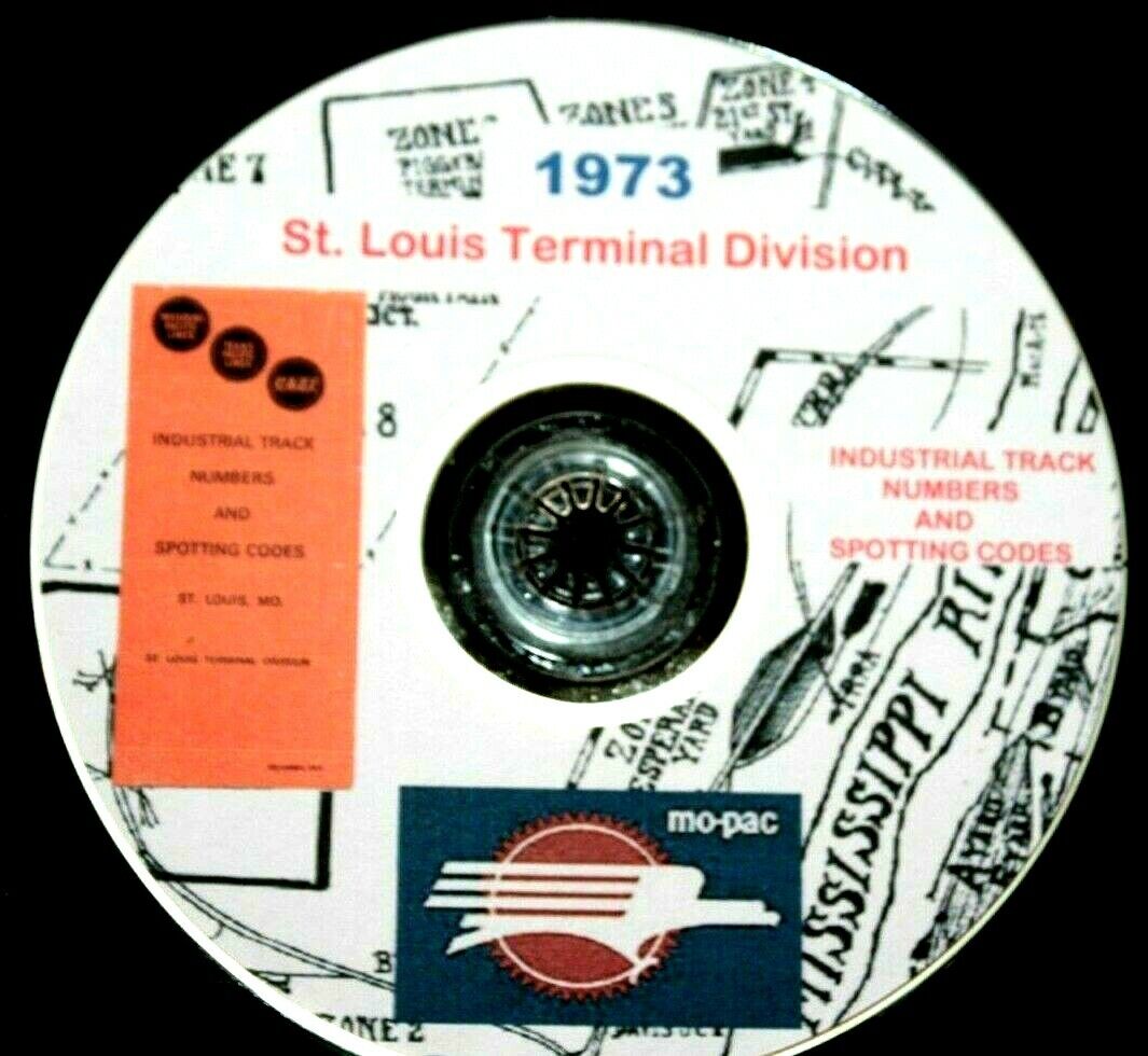 Missouri Pacific 1973 St Louis ZTS  (Zone-Track-Spot) Book  PDF Pages on DVD