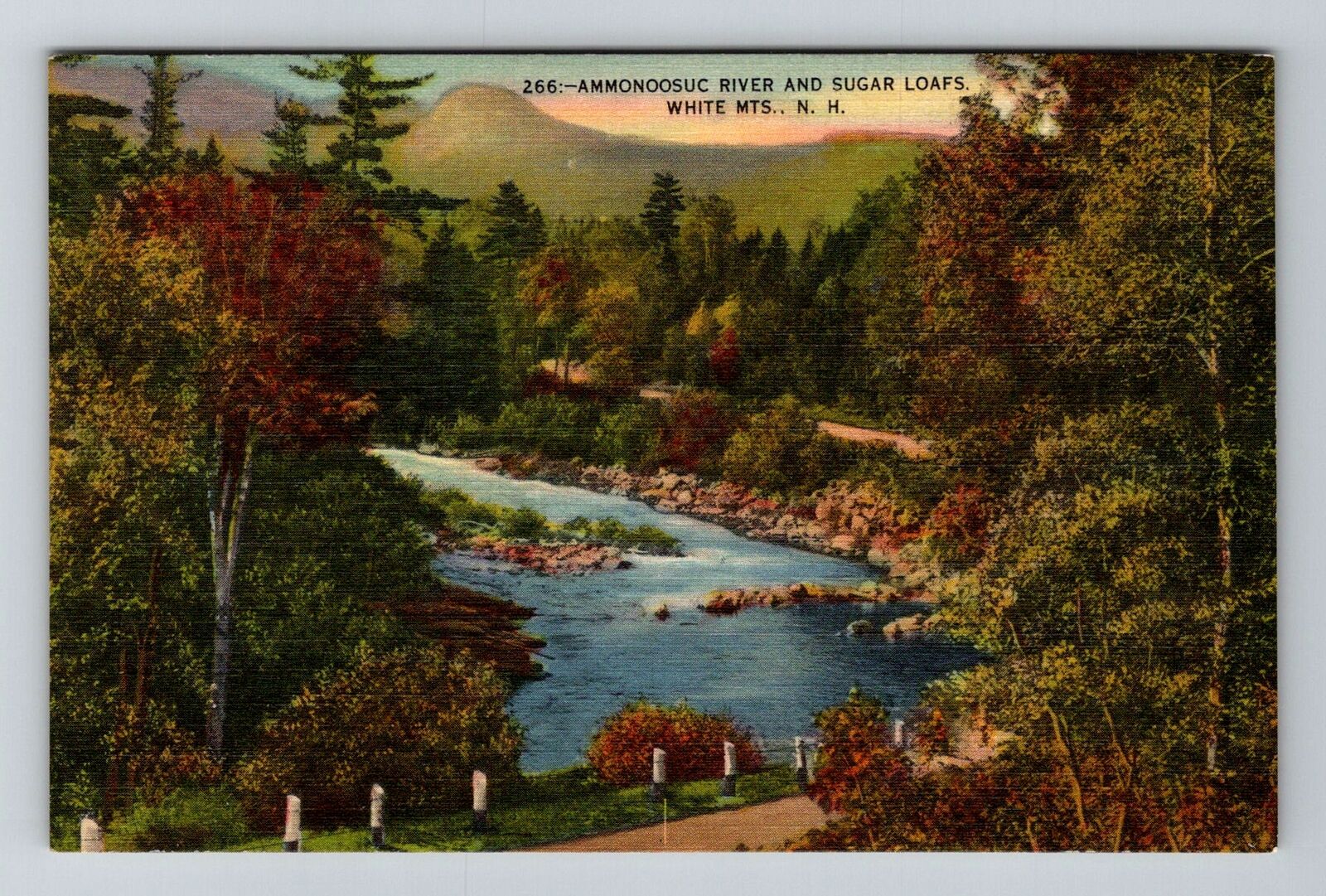 White Mts, NH-New Hampshire, Ammonoosuc River And Sugar Loafs, Vintage Postcard