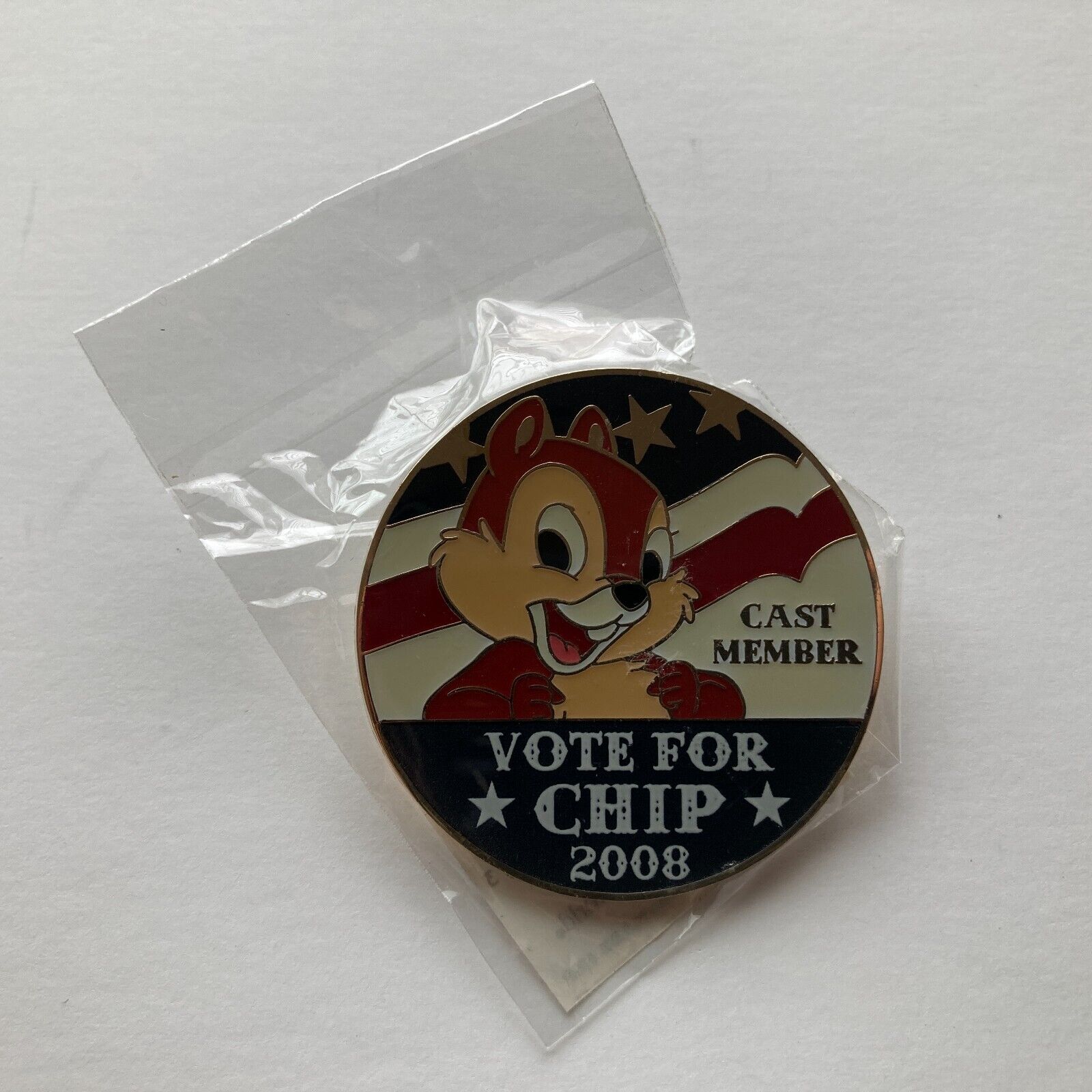 WDW - Cast Member Exclusive - Vote for Chip 2008 - LE 500 Disney Pin 64342