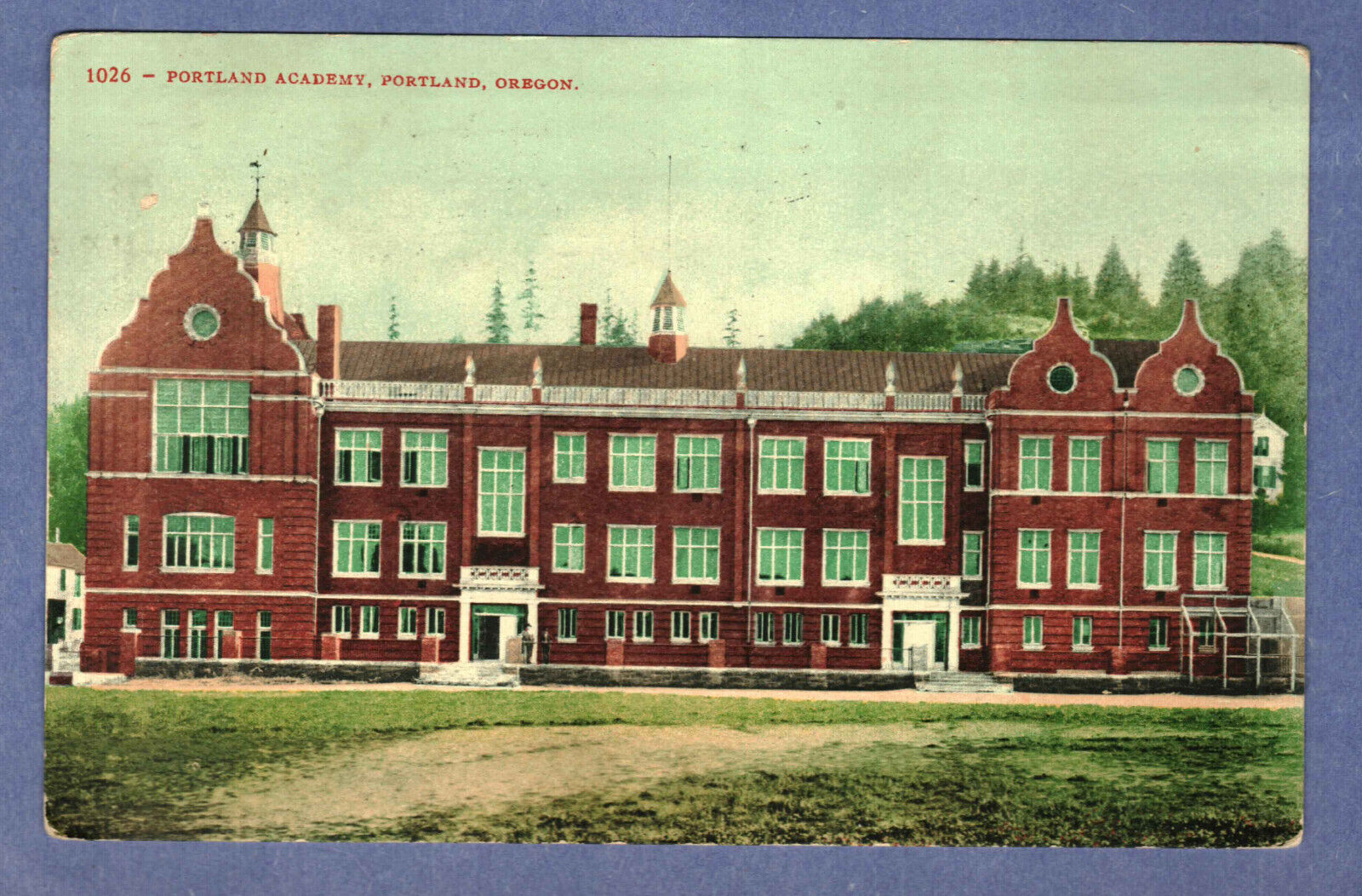 Postcard Portland Academy Portland Oregon OR Posted 1909
