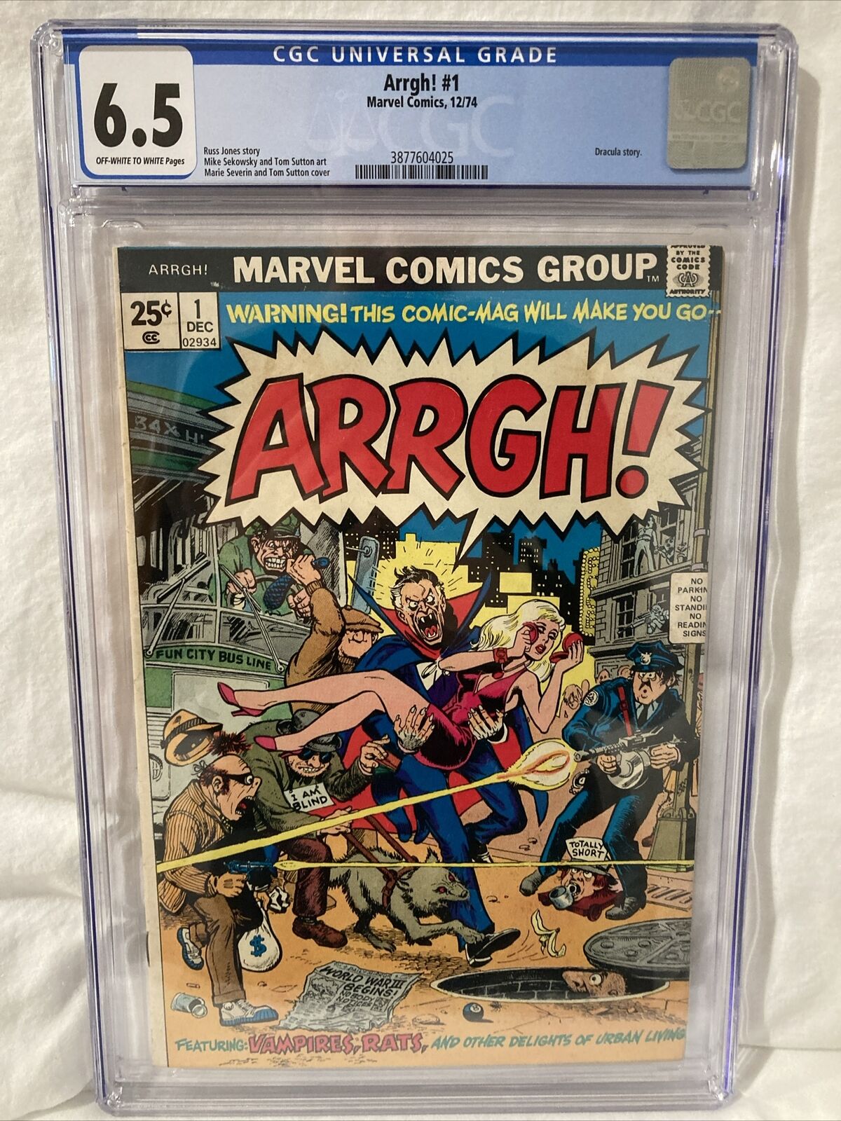 Arrgh #1 (December 1974, Marvel Comics) Rare, CGC Graded (6.5)
