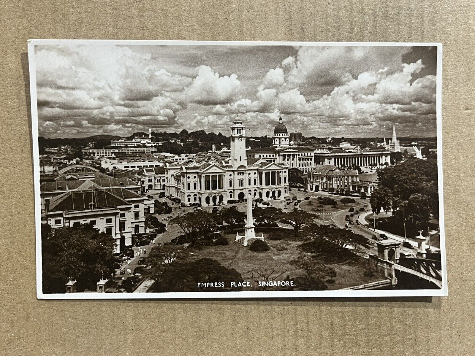 Postcard RPPC Singapore Empress Place Victoria Theatre Hall Vintage Real Photo