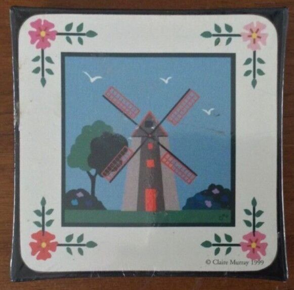 New Claire Murray Rare Vintage Nantucket Windmill Coaster Set New In Box 1999 Ac