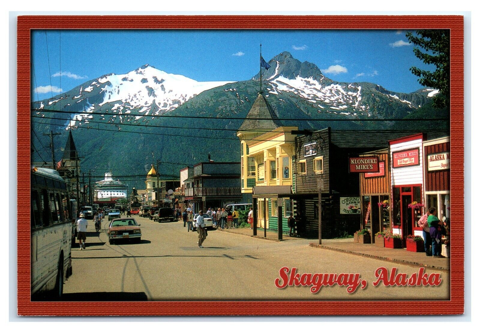 Postcard Skagway, Alaska AK north end of Lynn Canal, shopping AJ3