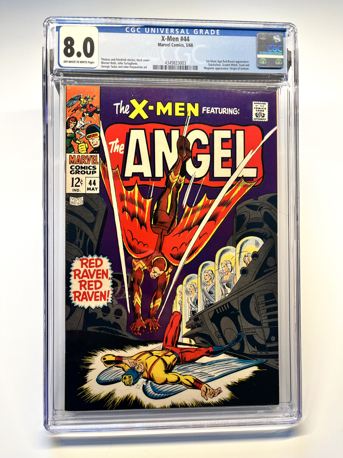 X-Men #44 CGC 8.0 (1968 Silver Age Marvel Comics) 1st Red Raven Appearance