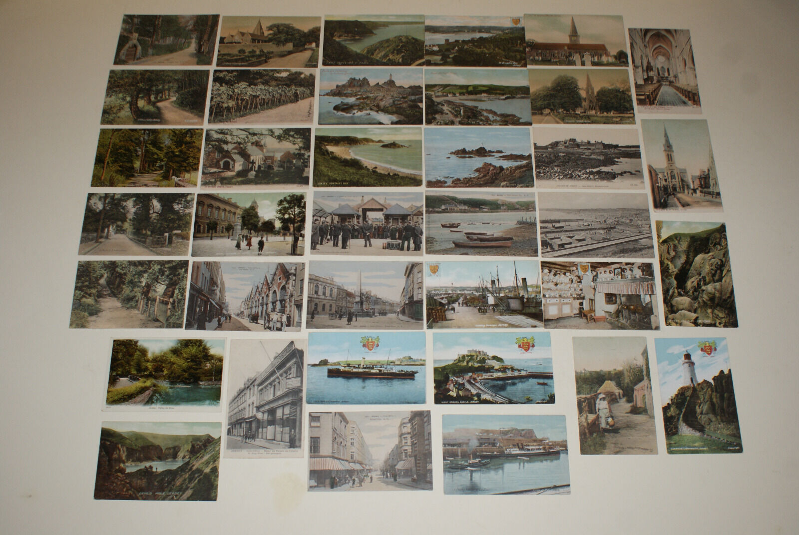 CHANNEL ISLAND POSCARDS - JERSEY - LOT OF 37 ANTIQUE POSTCARDS CIRCA 1900
