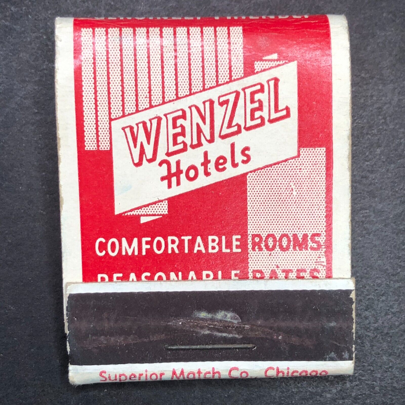 Wenzel Hotels Chicago Locations Mostly Full (-2) Matchbook c1940\'s-50\'s VGC