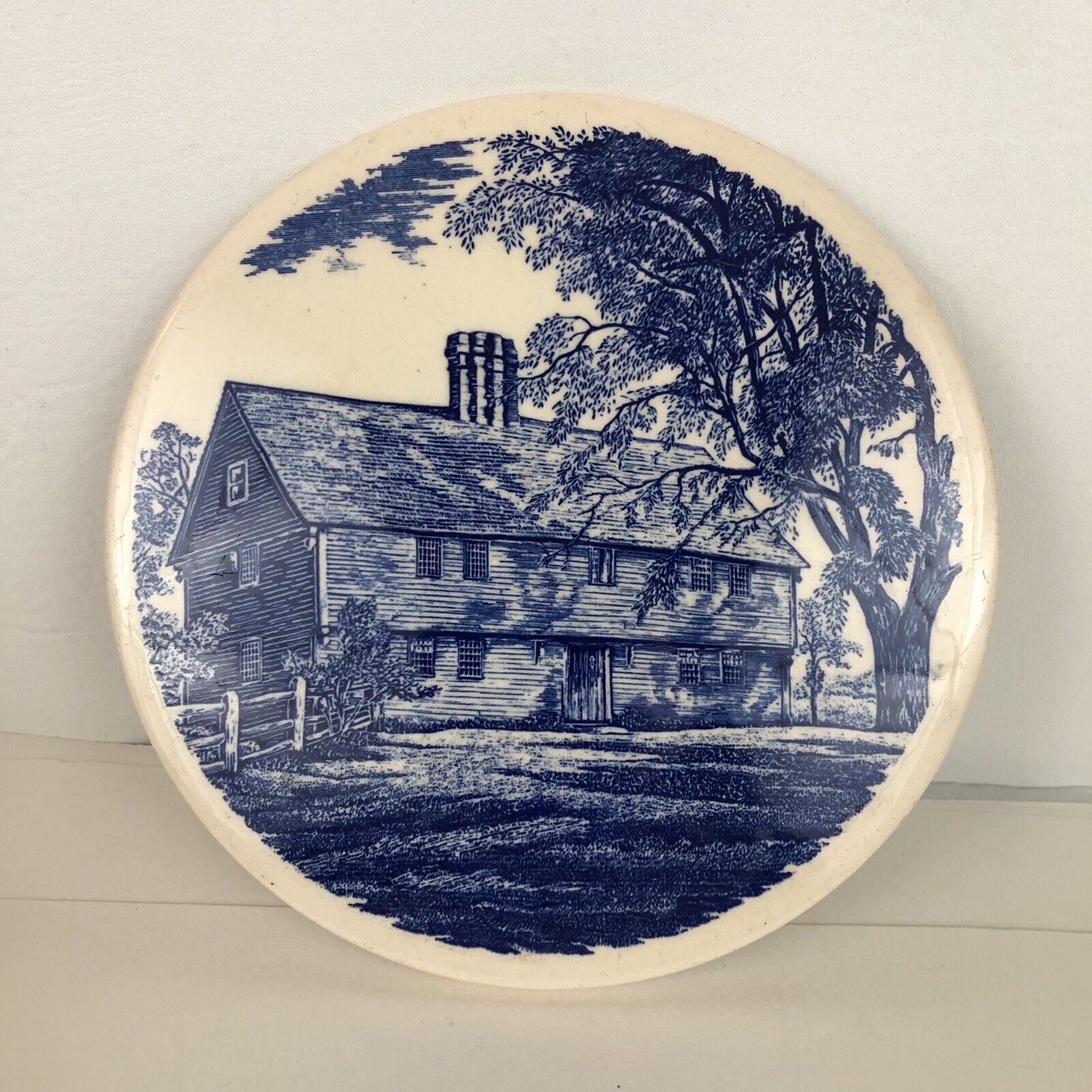 Vintage Parson Capen House Topsfield MA Staffordshire Ceramic Trivet Made in UK