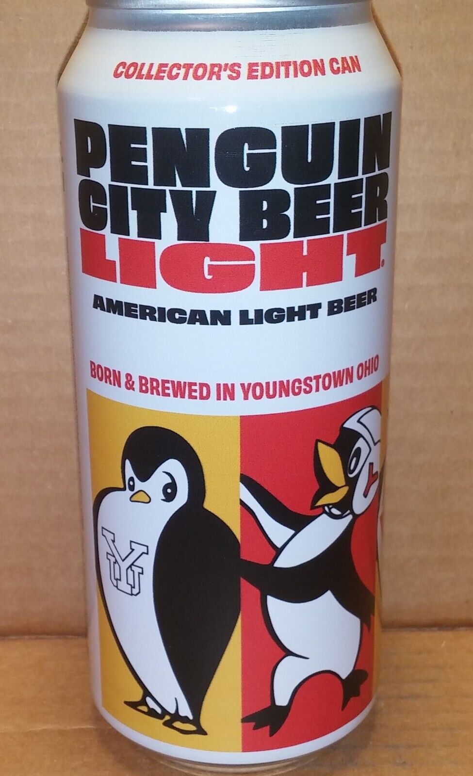 Penguin City Light 16 oz. beer can Youngstown State Penguins Collector Edition