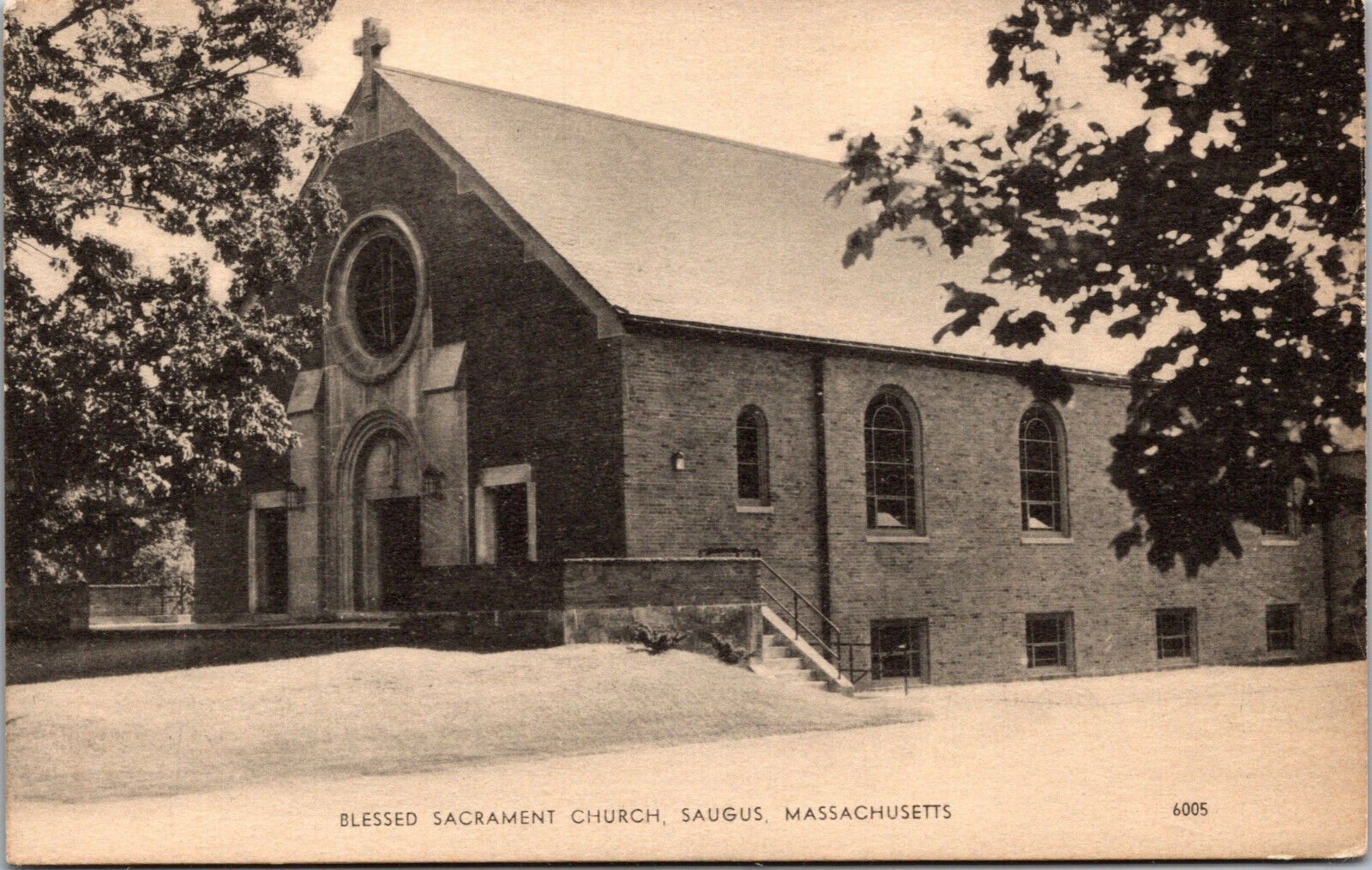 Vtg Blessed Sacrament Church Saugus Massachusetts MA Unused Postcard
