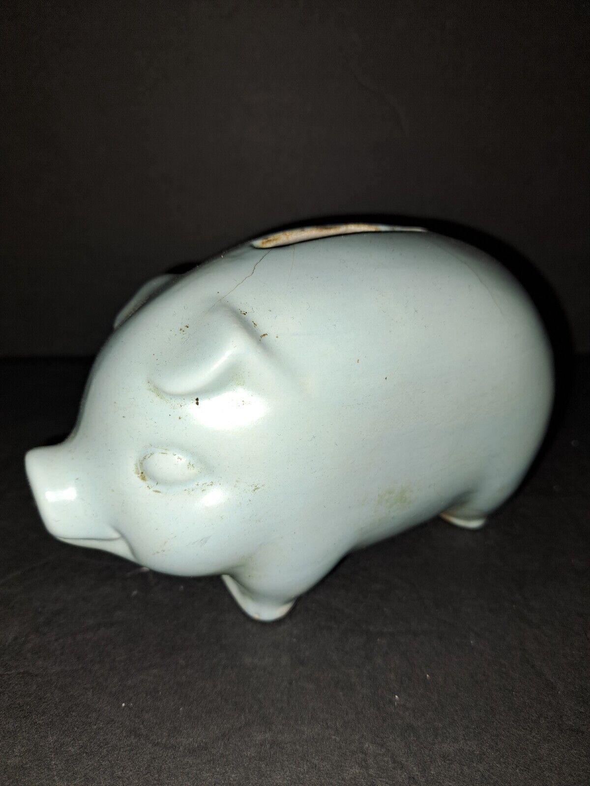 Antique Light Blue Piggy Bank