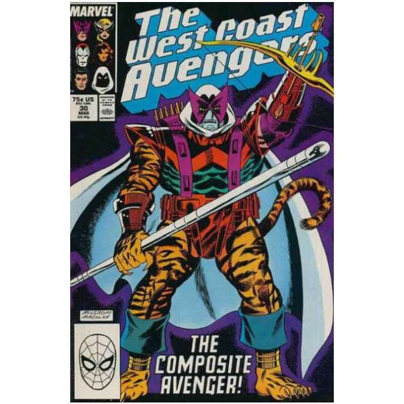West Coast Avengers #30  - 1985 series Marvel comics Fine+ [b: