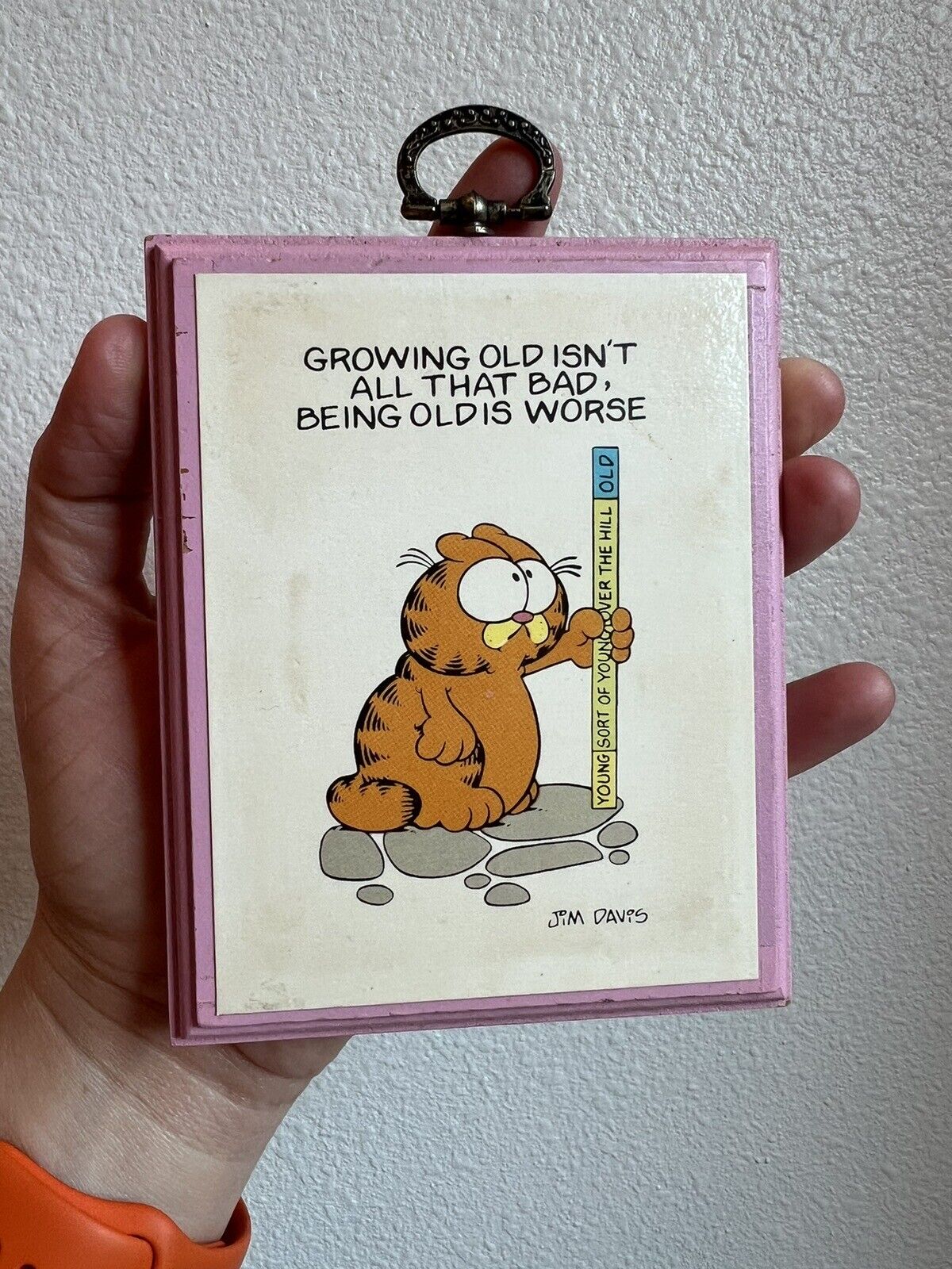 Vtg Garfield Wall Decor Enesco Growing Old Age Humor Funny Birthday 1983 80s
