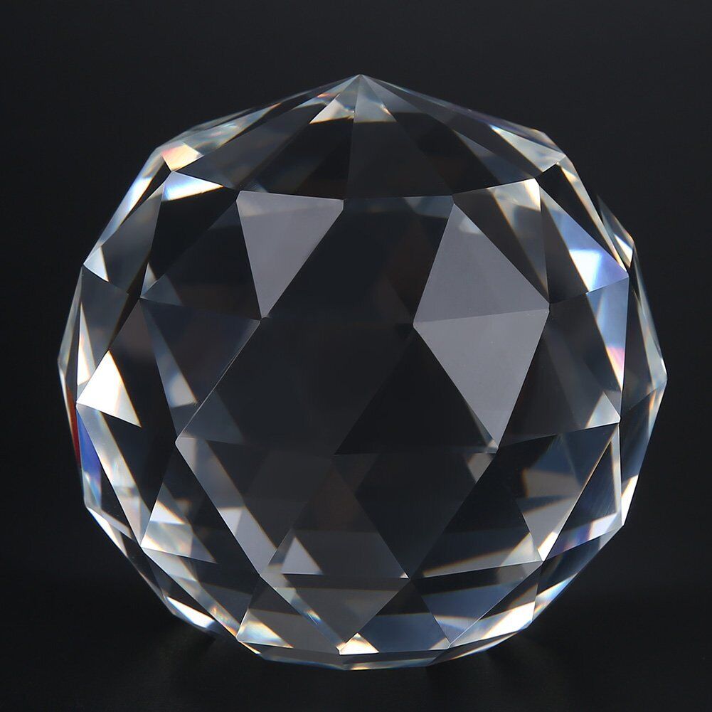 Glass Ball1Pc 60/80mm Clear Cut Crystal Prisms Glass Ball Home Hotel Decor Ha...