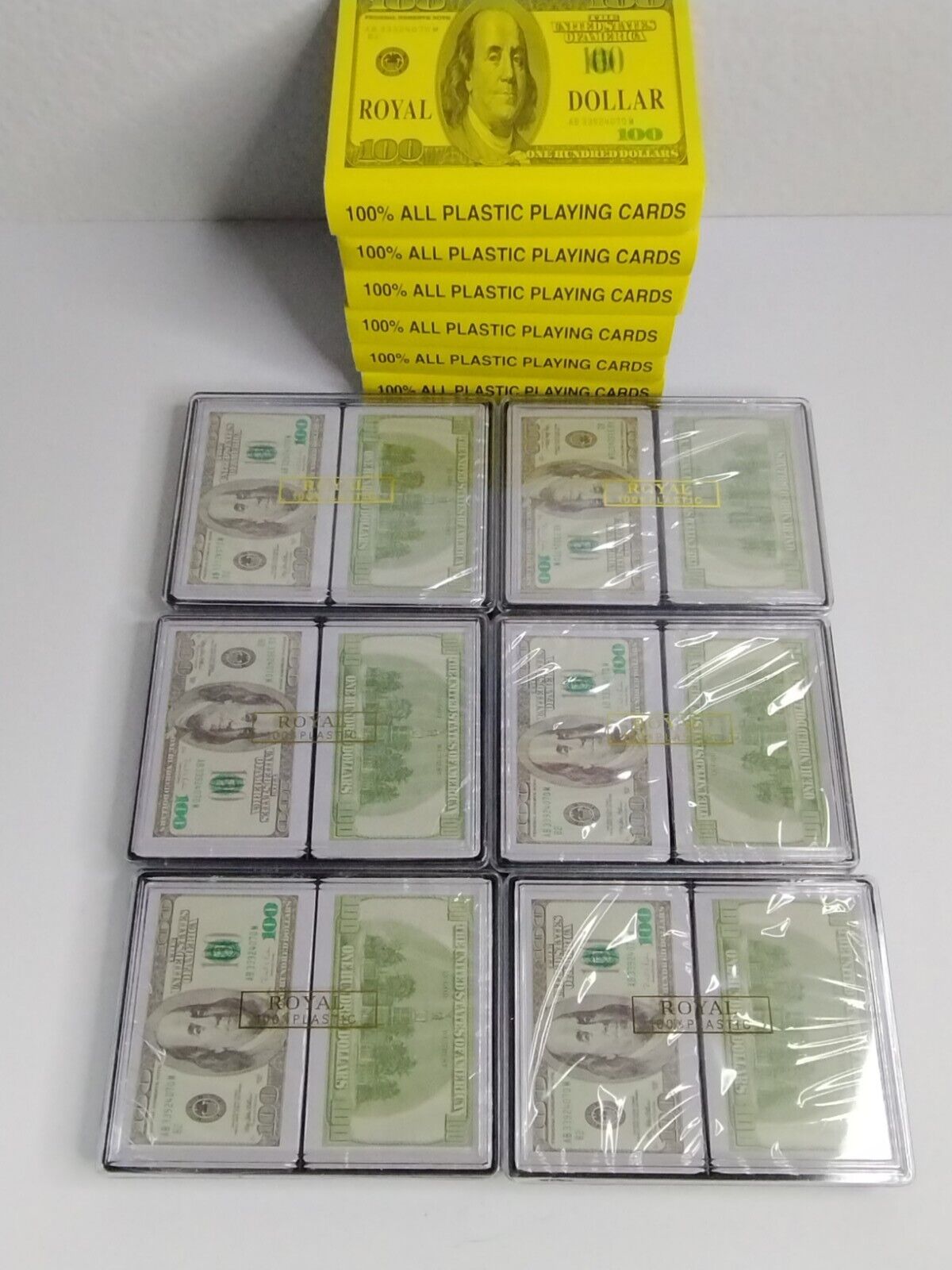 Vintage Royal 100 Dollar Bill 12 Decks Plastic Playing Cards NEW Sealed Casino 