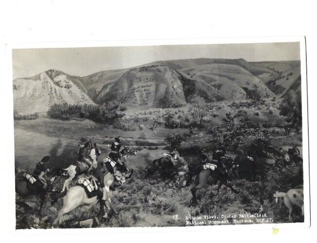 c1950s Custer Battlefield Museum Diorama Monument Montana MT RPPC Photo Postcard