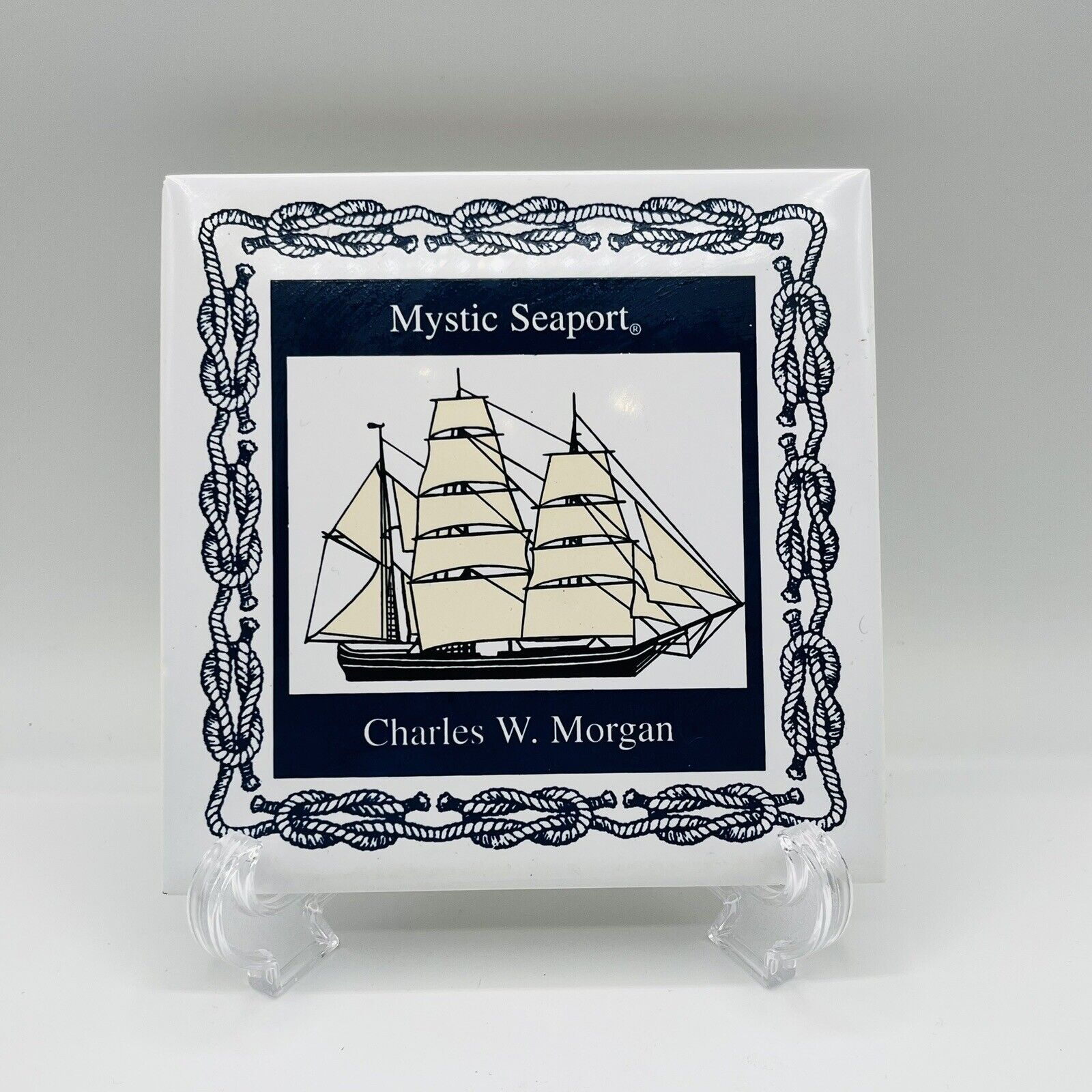 Mystic Seaport Charles W. Morgan Ship Ceramic Tile/Trivet