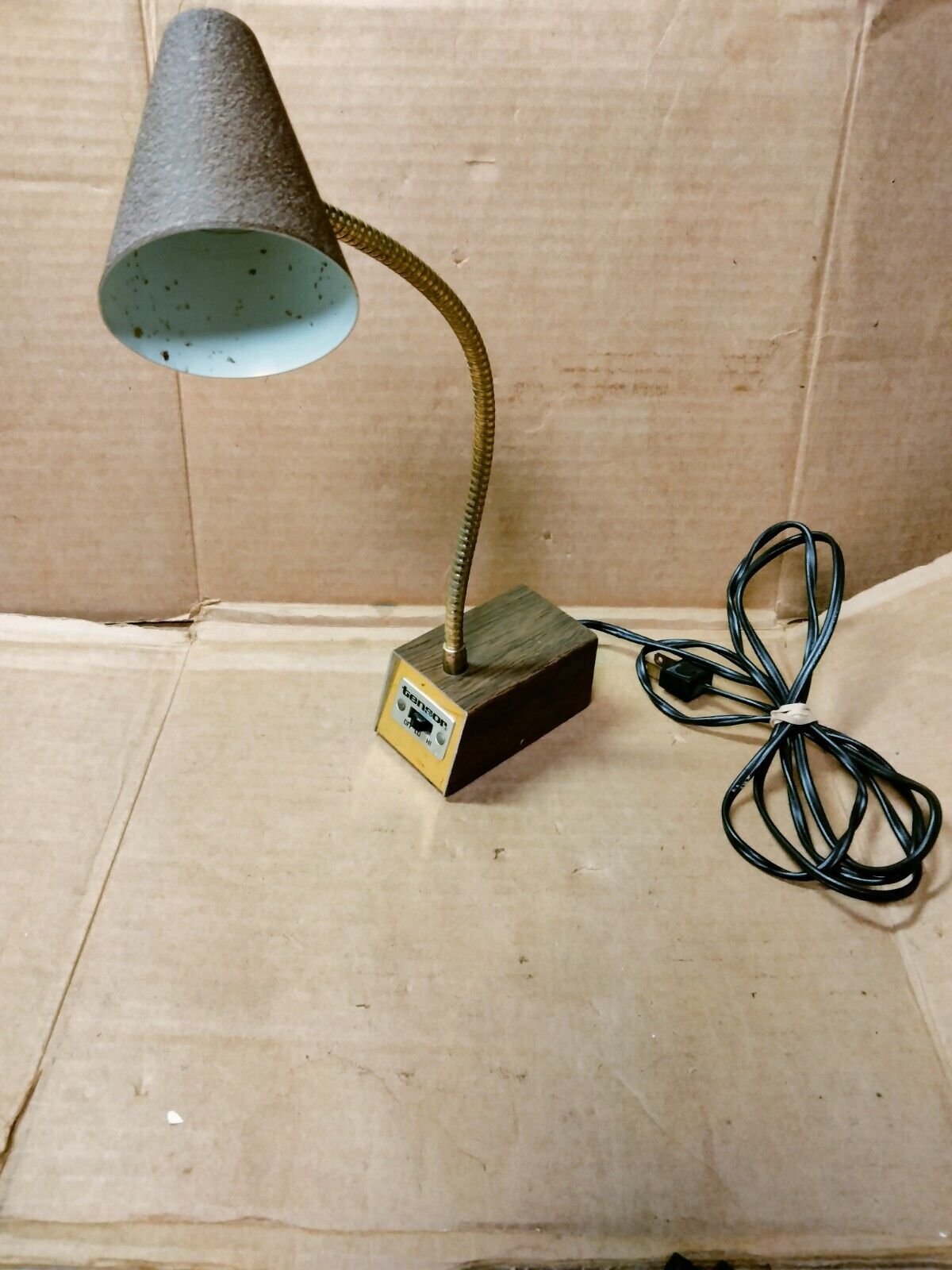 Tensor Adjustable Gooseneck Desk Lamp Model 7200 Hi Lo Tested MCM Vintage mini