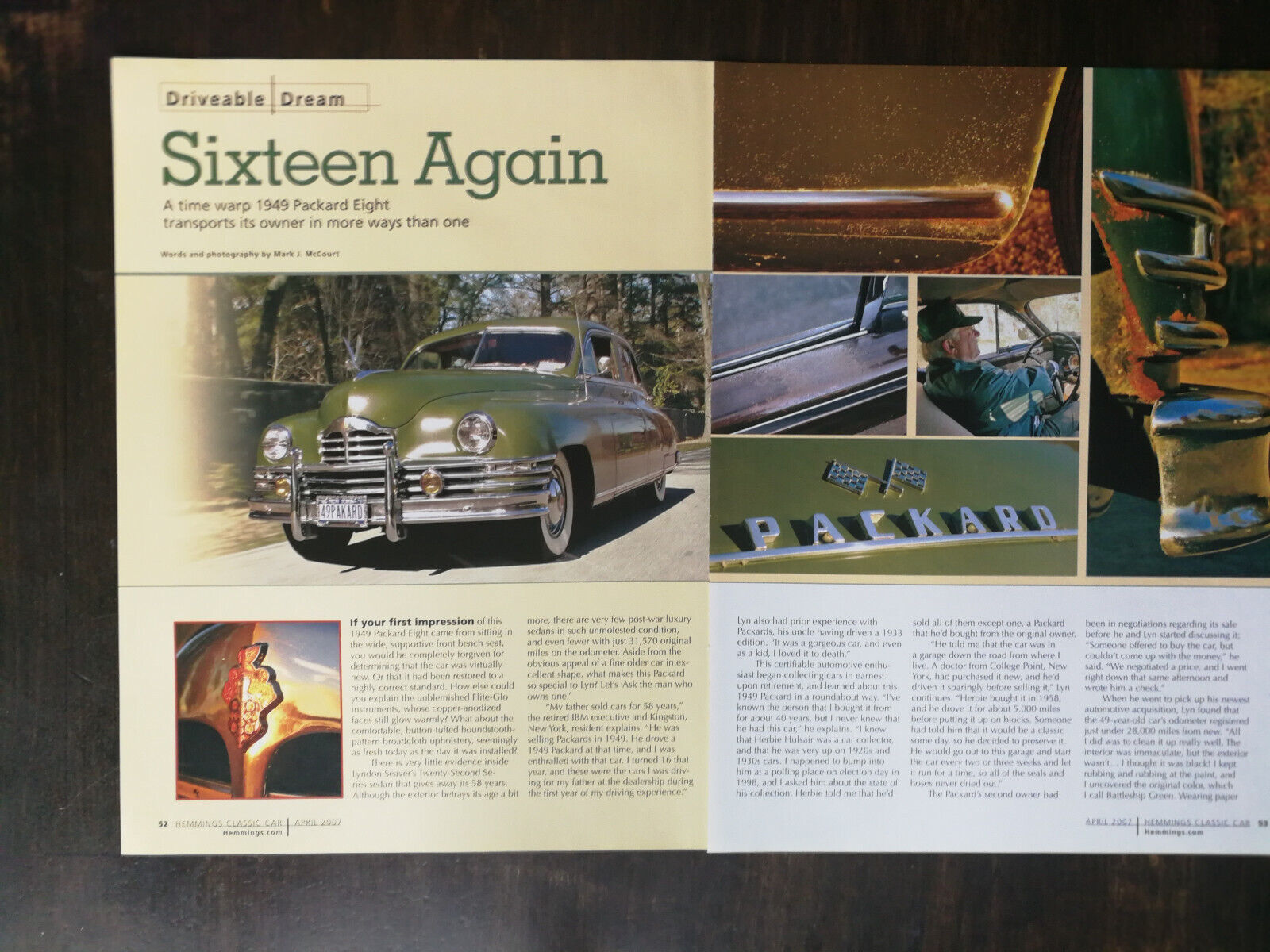 1949 Packard Eight 4-Page Original Color Article 324