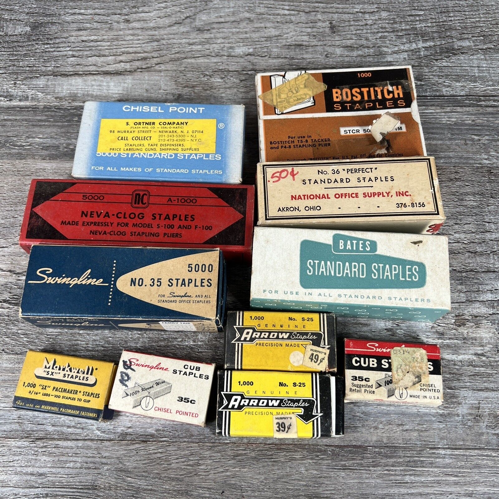 Lot of Vintage Staples Markwell Bates Swingline Arrow NOS Office Supplies