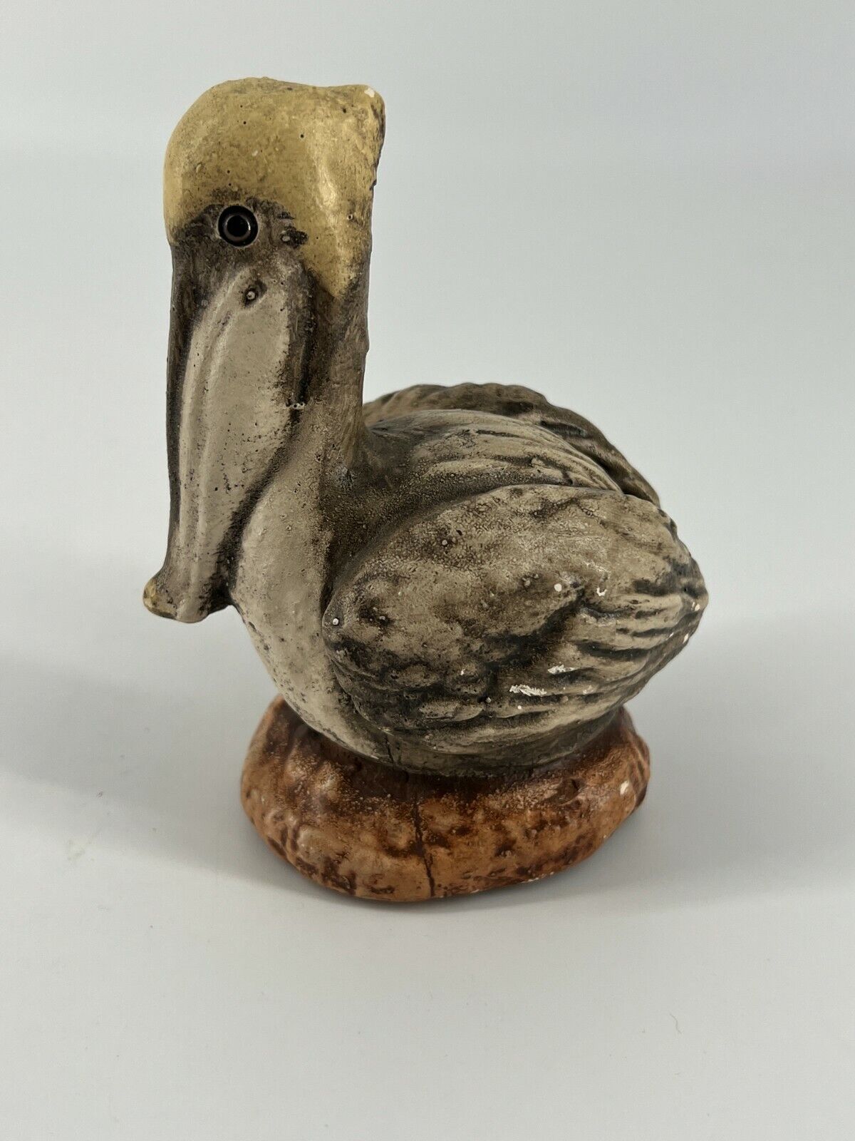  Ceramic Gray Sitting Pelican Figurine 