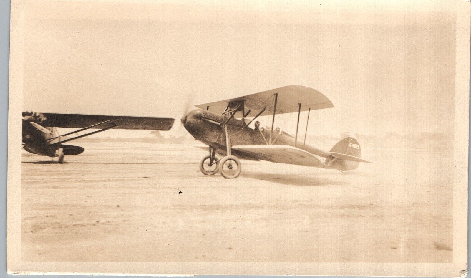 WACO 10 BIPLANE AVIATOR PILOT AIRFIELD c1930 real photo postcard rppc ~airplane