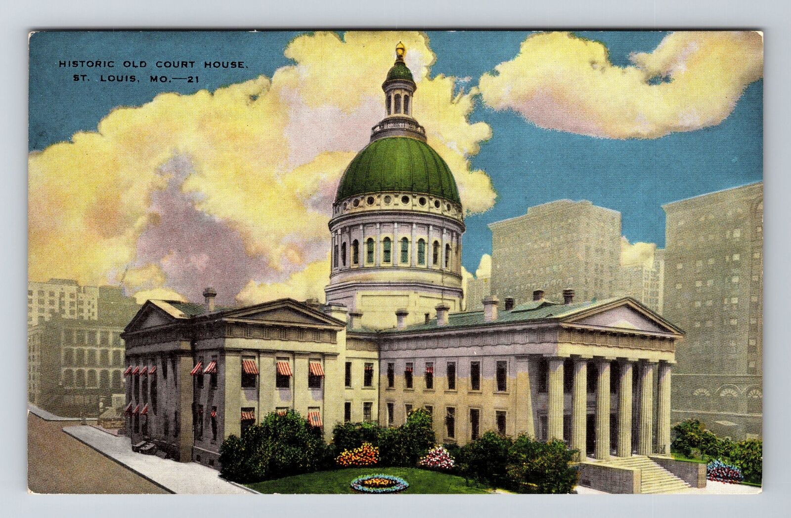 St Louis MO-Missouri, Historic Old Courthouse Vintage Souvenir Postcard