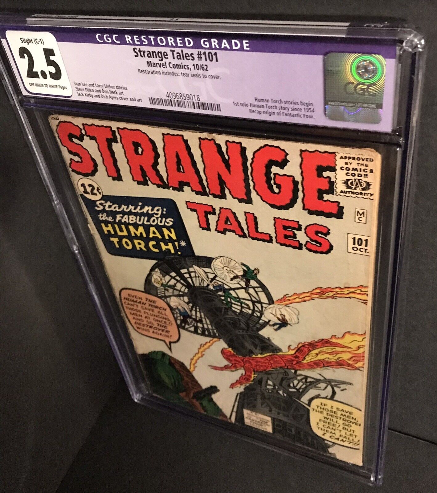 Strange Tales #101 CGC 2.5 MARVEL COMIC 1st Appearance Human Torch in Title  Key