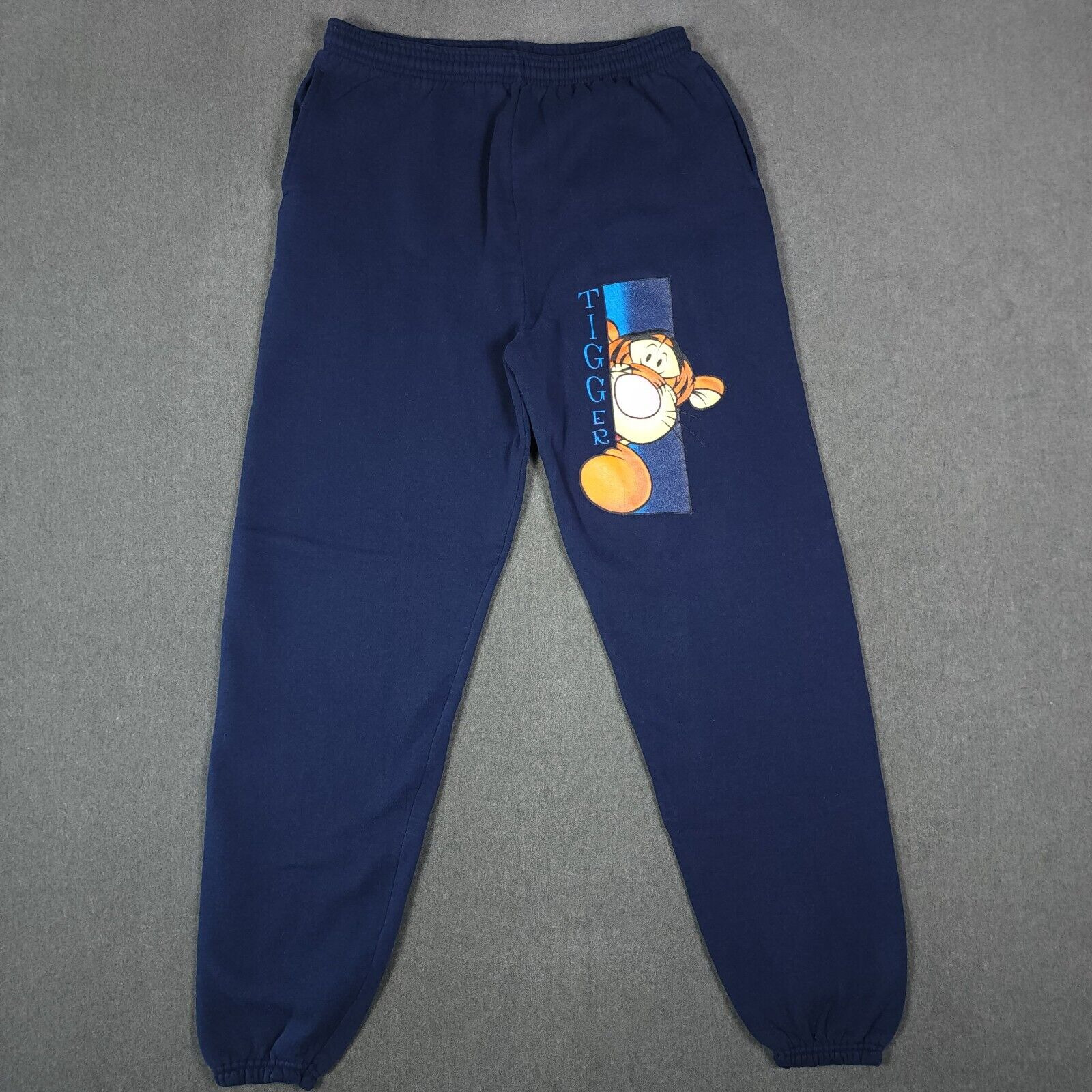 Vintage 90s Disney Sweat Pants Large Blue Tigger Winnie The Pooh Made in USA