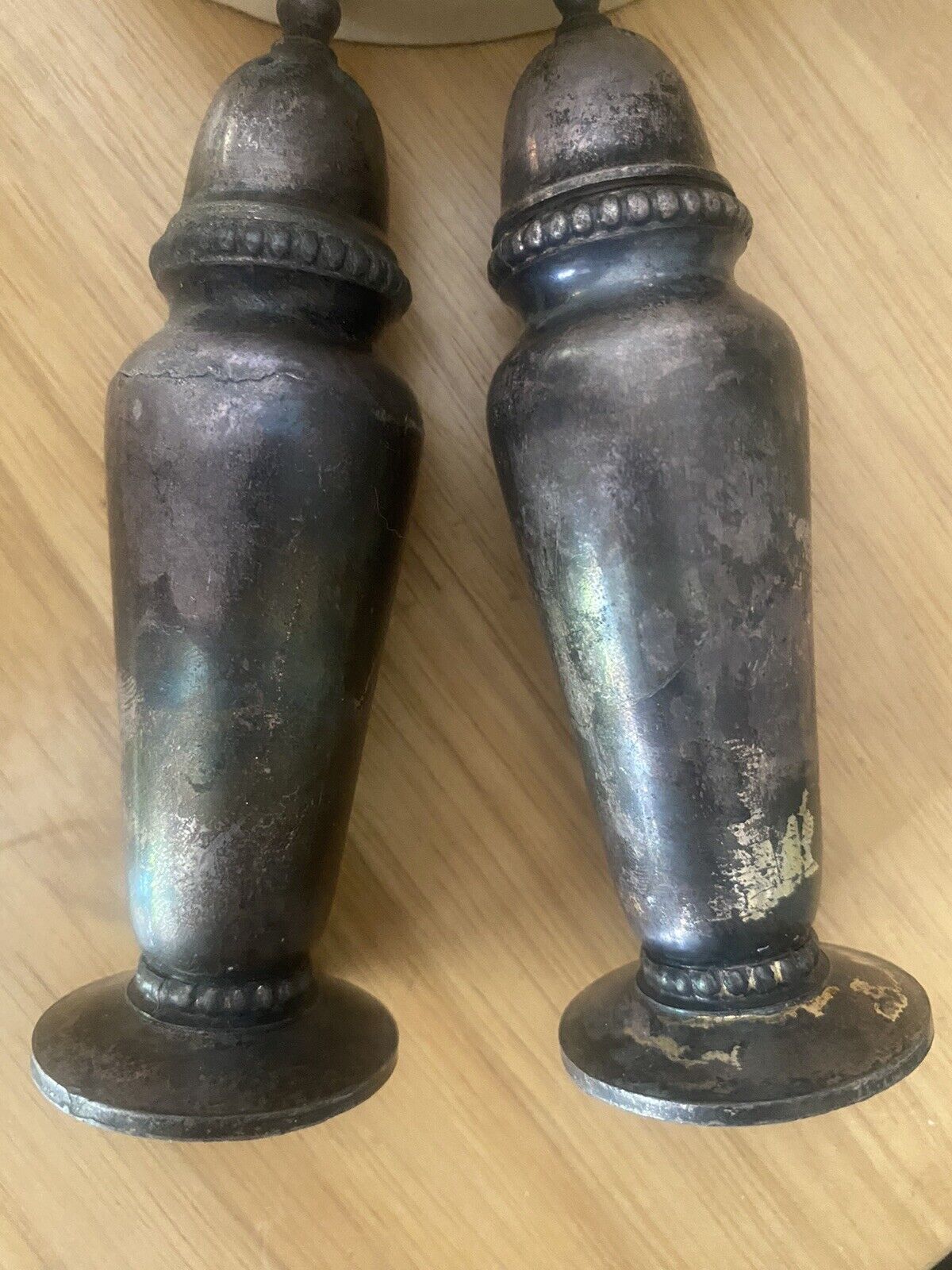 vintage Silver Weighted Salt & Pepper Shakers
